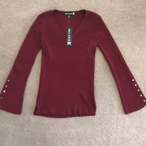 Melanie K v-neck bell sleeve sweater